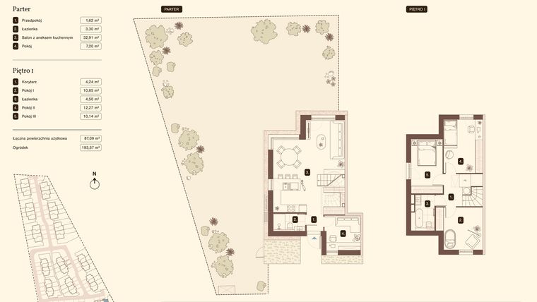 Rzut - Mieszkanie na sprzedaż 5 pokoi o powierzchni 87,09 m² - numer 06.1 w Bukowa