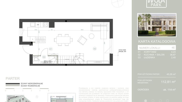 Rzut - Dom na sprzedaż 4 pokoje o powierzchni 112,81 m² - numer 4E w Nova Wola Park II