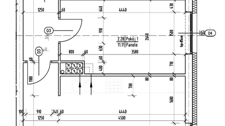 Rzut - Mieszkanie na sprzedaż 4 pokoje o powierzchni 64,99 m² - numer F.1 w Apartamenty Skarpa