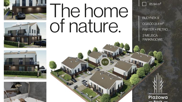 Rzut - Dom na sprzedaż 4 pokoje o powierzchni 85,94 m² - numer 9.1B w Plażowa Park Głowno