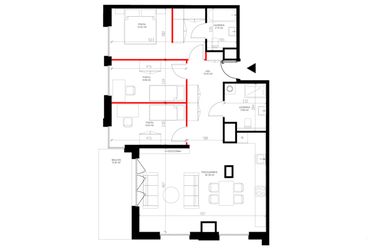 Rzut - Mieszkanie na sprzedaż 4 pokoje o powierzchni 88,22 m² - numer F.7.1 w INSPIRE ETAP V – bud. F, G