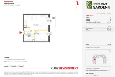 Rzut - Mieszkanie na sprzedaż 2 pokoje o powierzchni 41,07 m² - numer 28 w Nova Viva Garden 8