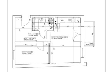 Rzut - Mieszkanie na sprzedaż 2 pokoje o powierzchni 38,77 m² - numer 11 w Bydgoska 19