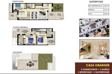 Rzut - Dom na sprzedaż 3 pokoje o powierzchni 95,95 m² - numer 8 w Domy w Orihuela - 72500927