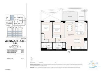 Rzut - Mieszkanie na sprzedaż 2 pokoje o powierzchni 98,12 m² - numer 113 w Alonis Living