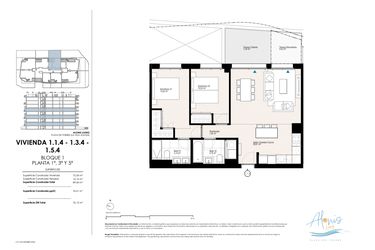 Rzut - Mieszkanie na sprzedaż 2 pokoje o powierzchni 98,4 m² - numer 114 w Alonis Living