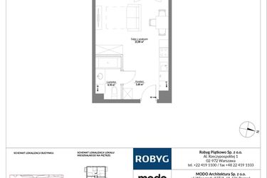 Rzut - Mieszkanie na sprzedaż 1 pokój o powierzchni 30,34 m² - numer E.4M07 w Początek Piątkowo bud. E