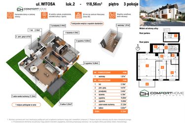 Rzut - Mieszkanie na sprzedaż 6 pokoi o powierzchni 118,56 m² - numer B2 w Osiedle Witosa