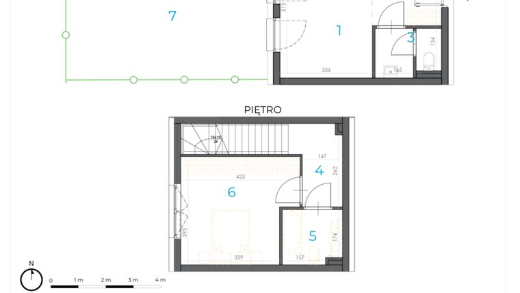 Rzut - Lokal użytkowy na sprzedaż 2 pokoje o powierzchni 53,13 m² - numer 1.B.01 w Incepti Gaj 2