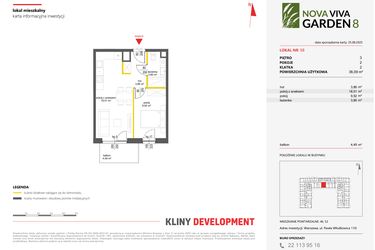 Rzut - Mieszkanie na sprzedaż 2 pokoje o powierzchni 36,09 m² - numer 58 w Nova Viva Garden 8