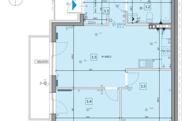 Rzut - Mieszkanie na sprzedaż 3 pokoje o powierzchni 59,76 m² - numer 35B w Osiedle Młodych etap IV