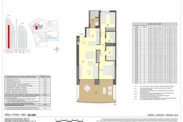 Rzut - Mieszkanie na sprzedaż 2 pokoje o powierzchni 105 m² - numer 24-D2-256 w Apartamenty w Benidorm - 28229441