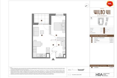 Rzut - Mieszkanie na sprzedaż 2 pokoje o powierzchni 36,23 m² - numer C.78 w Osiedle Wilno VII etap 3