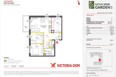 Rzut - Mieszkanie na sprzedaż 4 pokoje o powierzchni 68,95 m² - numer 82 w Nova Viva Garden 5