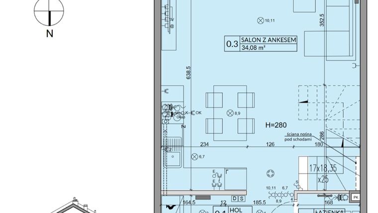 Rzut - Dom na sprzedaż 4 pokoje o powierzchni 85,17 m² - numer 175B w Arkady Walendów etap 3 i 4
