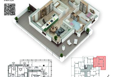 Rzut - Mieszkanie na sprzedaż 4 pokoje o powierzchni 73,3 m² - numer 5 w Villa Park - Etap III