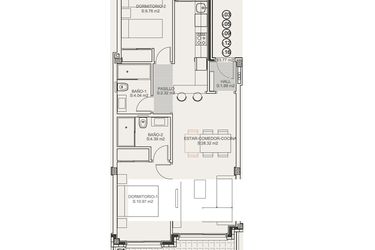 Rzut - Mieszkanie na sprzedaż 3 pokoje o powierzchni 102,9 m² - numer 0-1.03 w Apartamenty w Torrevieja - 51618202