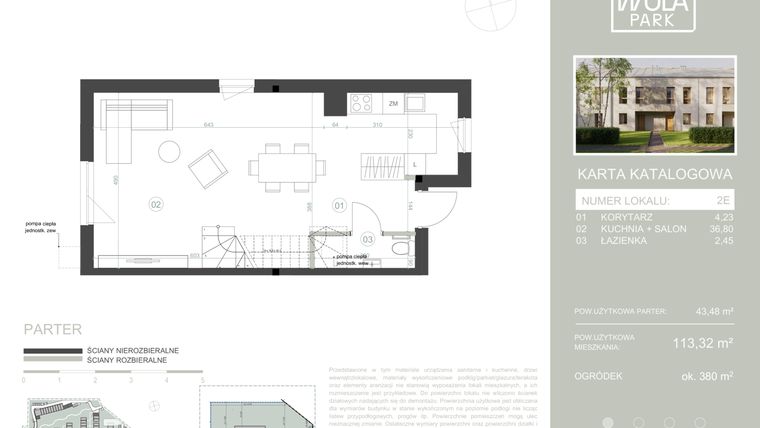 Rzut - Dom na sprzedaż 4 pokoje o powierzchni 113,32 m² - numer 2E w Nova Wola Park II