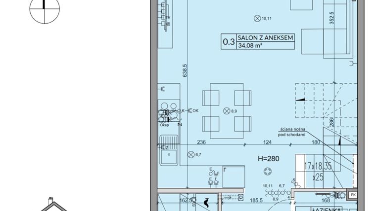 Rzut - Dom na sprzedaż 4 pokoje o powierzchni 85,17 m² - numer 173A w Arkady Walendów etap 3 i 4