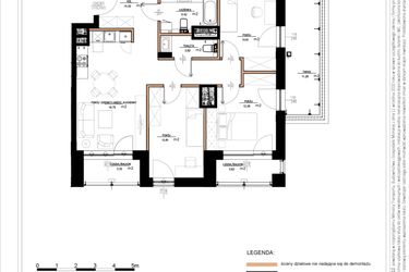 Rzut - Mieszkanie na sprzedaż 4 pokoje o powierzchni 81,92 m² - numer A.3.33 w Daszyńskiego Square etap 1