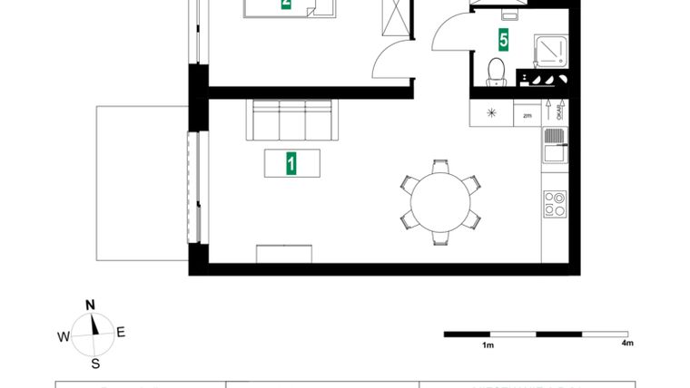 Rzut - Mieszkanie na sprzedaż 3 pokoje o powierzchni 64,88 m² - numer A.B.01 w Park Śliwowa