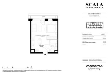 Rzut - Mieszkanie na sprzedaż 1 pokój o powierzchni 34,19 m² - numer K-64 (C) w Scala