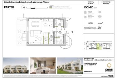 Rzut - Dom na sprzedaż 5 pokoi o powierzchni 97,82 m² - numer D w Osiedle Kwiatów Polskich etap 3