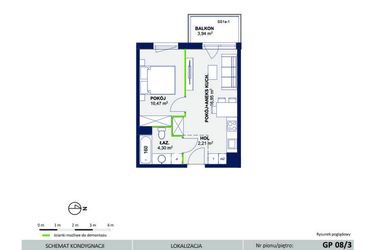 Rzut - Mieszkanie na sprzedaż 2 pokoje o powierzchni 33,93 m² - numer 35 w Wolne Miasto etap VII