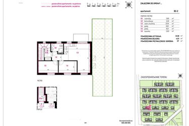 Rzut - Mieszkanie na sprzedaż 3 pokoje o powierzchni 51,36 m² - numer B2-2 w Aleja Kwitnącej Wiśni