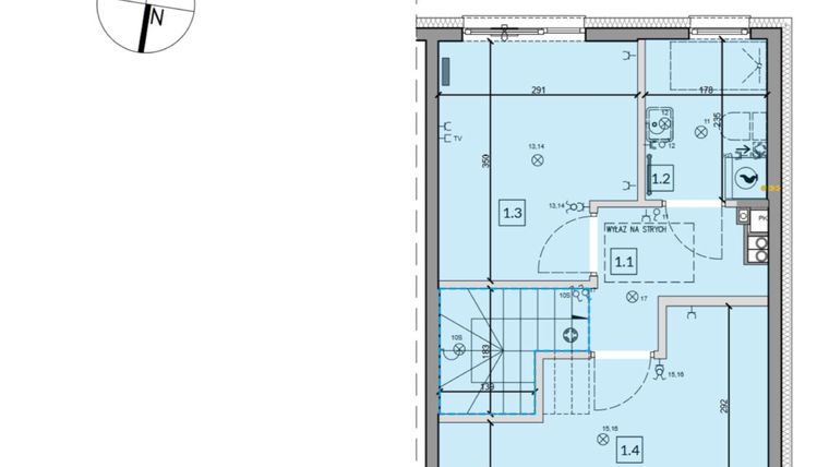 Rzut - Dom na sprzedaż 3 pokoje o powierzchni 65,04 m² - numer 19 w Zielone Ogrody