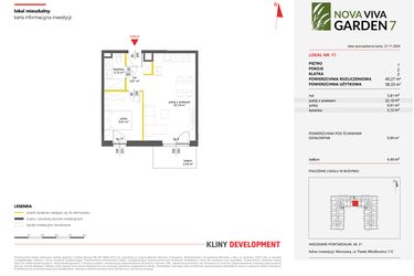 Rzut - Mieszkanie na sprzedaż 2 pokoje o powierzchni 40,27 m² - numer 45 w Nova Viva Garden 7