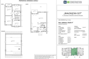 Rzut - Dom na sprzedaż 5 pokoi o powierzchni 123,02 m² - numer 7C w Białołęcka 327