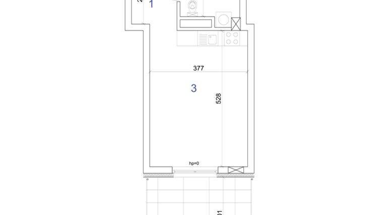 Rzut - Mieszkanie na sprzedaż 1 pokój o powierzchni 27,93 m² - numer 6A.74 w Mierzeja Wiślana etap IV