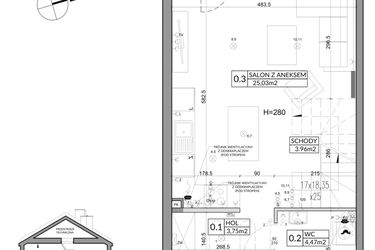 Rzut - Dom na sprzedaż 3 pokoje o powierzchni 72,9 m² - numer 4A w Nova Magdalenka 7