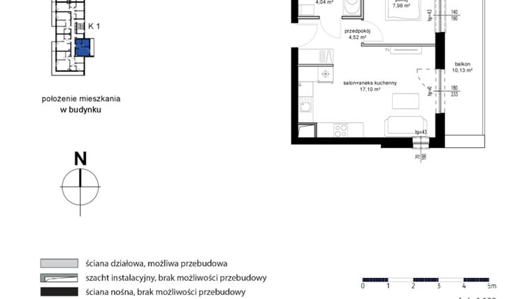 Rzut - Mieszkanie na sprzedaż 2 pokoje o powierzchni 33,64 m² - numer 16 w Kwarcowe Wzgórze - bud. 2