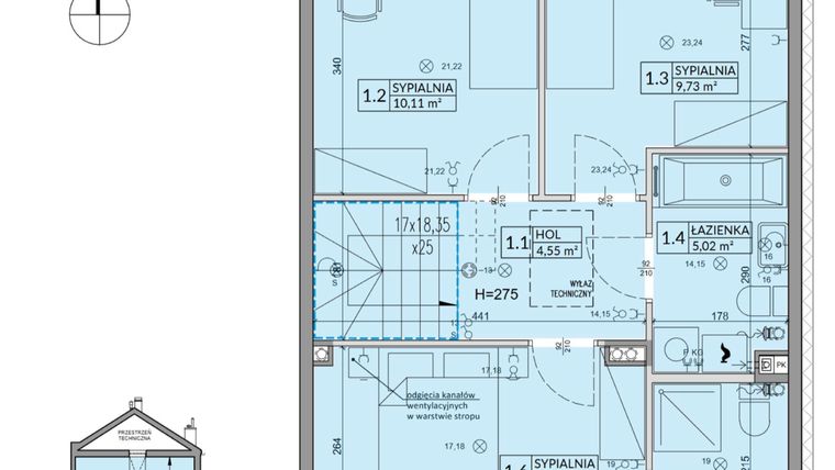 Rzut - Dom na sprzedaż 5 pokoi o powierzchni 94,5 m² - numer 174B w Arkady Walendów etap 3 i 4