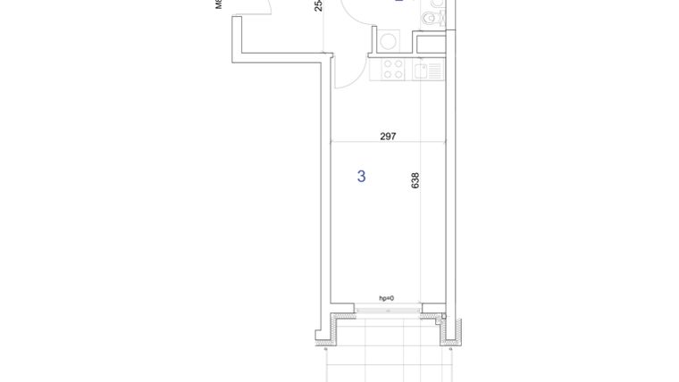 Rzut - Mieszkanie na sprzedaż 1 pokój o powierzchni 31,19 m² - numer 6.85 w Mierzeja Wiślana etap IV