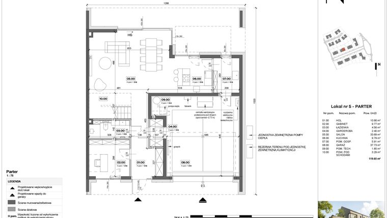 Rzut - Dom na sprzedaż 5 pokoi o powierzchni 190,37 m² - numer B-5 w Neo Natolin II