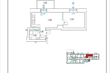 Rzut - Mieszkanie na sprzedaż 2 pokoje o powierzchni 34,51 m² - numer 3 w Kamienica 62