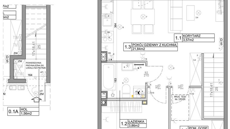 Rzut - Mieszkanie na sprzedaż 3 pokoje o powierzchni 58,82 m² - numer 20 w Manufaktura Marki 2