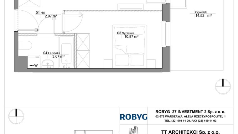 Rzut - Mieszkanie na sprzedaż 2 pokoje o powierzchni 36,23 m² - numer SU3/A/0/2 w Sady Ursynów III
