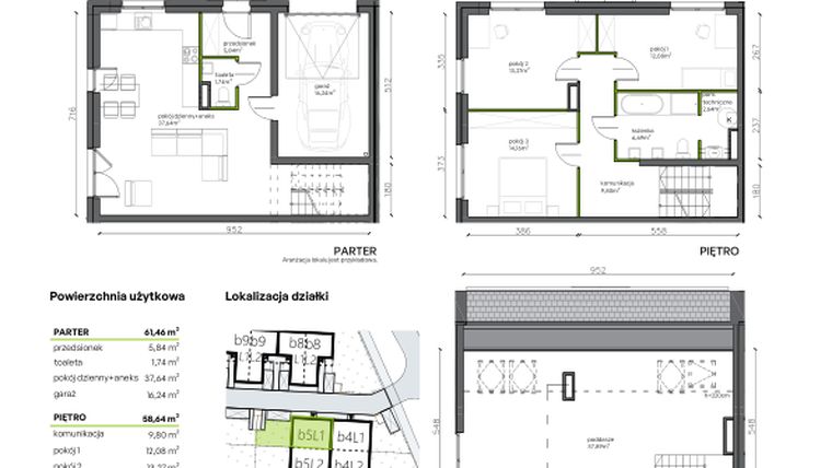 Rzut - Dom na sprzedaż 5 pokoi o powierzchni 157,99 m² - numer b5.L1 w Ogrody Wojszyce