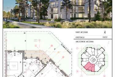 Rzut - Mieszkanie na sprzedaż 3 pokoje o powierzchni 62,9 m² - numer 4 w Grasera 12