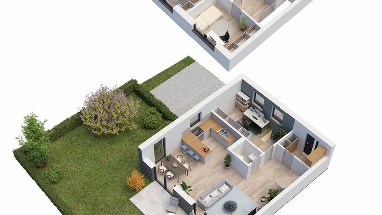 Rzut - Dom na sprzedaż 5 pokoi o powierzchni 117,66 m² - numer 0B w Domy Iwińskie