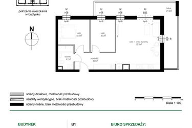 Rzut - Mieszkanie na sprzedaż 3 pokoje o powierzchni 58,16 m² - numer M25 w Wędrowna