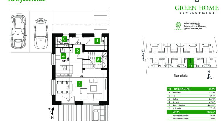 Rzut - Dom na sprzedaż 5 pokoi o powierzchni 105 m² - numer 14 w Nowe Krzyżowice II