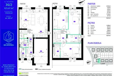 Rzut - Dom na sprzedaż 4 pokoje o powierzchni 123,43 m² - numer 36/2 w Osiedle Bojerowa etap II