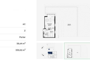 Rzut - Mieszkanie na sprzedaż 2 pokoje o powierzchni 58,64 m² - numer 6C0002 w Jaśminowy Mokotów etap VI