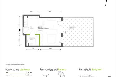 Rzut - Mieszkanie na sprzedaż 1 pokój o powierzchni 32,67 m² - numer 1.0.02 w Aroniowa Vita