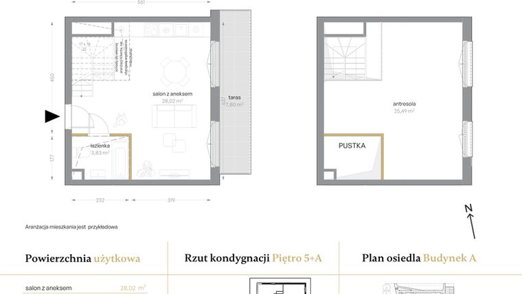 Rzut - Mieszkanie na sprzedaż 1 pokój o powierzchni 57,34 m² - numer A/62 w Królowej Jadwigi